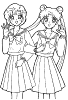 A coloring page of sailor moon